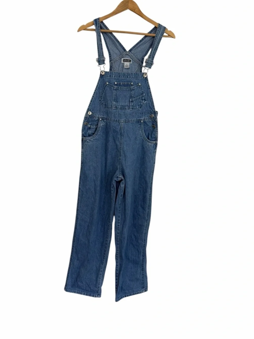 Vintage 90s XHILARATION Straight Leg Bib Overalls Light Wash WOMEN'S Small Y2K